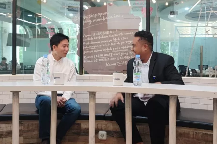 Global Director PT Mayora Group Ricky Afrianto saat menjadi narasumber podcast JPP Promedia (Promedia)