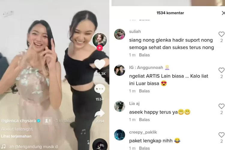Amanda Manopo dan Elsa saat joget siko bagi duo (foto; Gorajuara/TikTok@glencachysara)