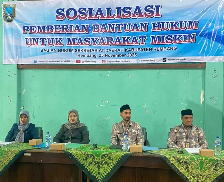Pemkab Rembang sediakan Bantuan Hukum gratis untuk warga miskin. Perbup Nomor 4/2025 disosialisasikan, meliputi litigasi dan non-litigasi.