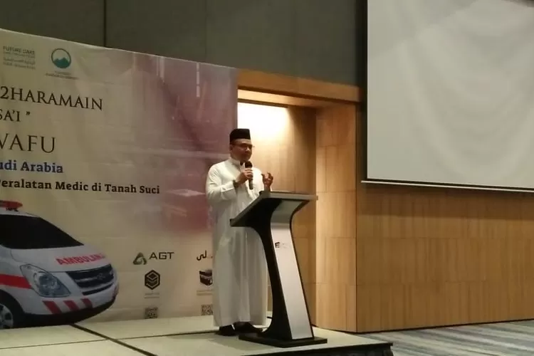 Founder and Chief Executive Officer Arabian Gateway Technology,  Datuk Haji Abdul Rahim Bin Haji Abdullah pada acara hahal bihalal bersama pimpinan travel di Aloth Hotel, Jakarta Selatan, Selasa, 17 Mei 2022.*** (Gorajuara.com)