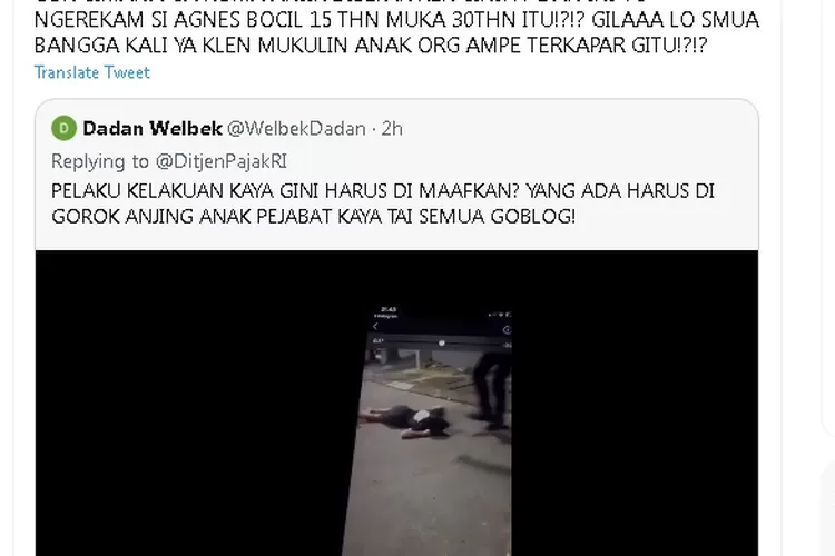 Beredar video penganiayaan yang diduga dilakukan oleh anak pejabat Pajak 