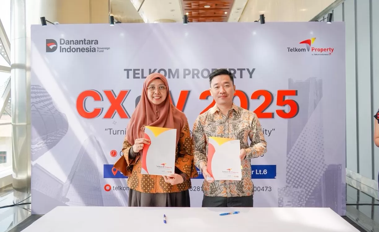 Direktur Bisnis Telkom Property Amini Kusumawati (kiri) dan CEO V-Green Indonesia Mai Truong Giang (kanan).
