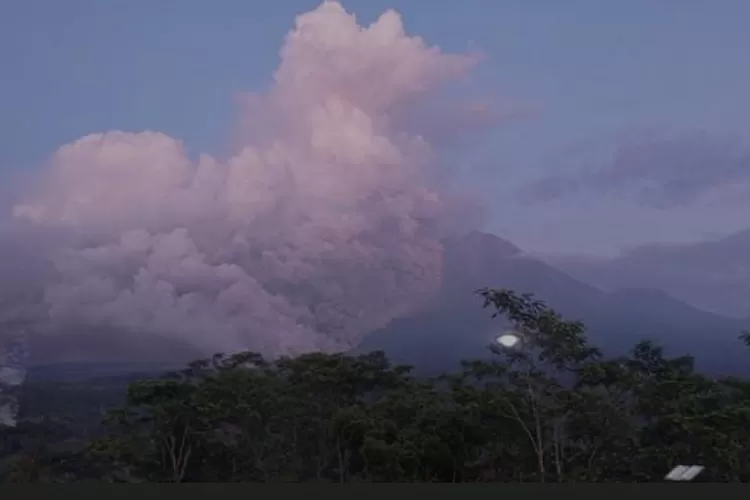 Ilustrasi Erupsi Gunung Semeru. Saat ini jumlah pengungsi akibat letusan Gunung Semeru bertambah 