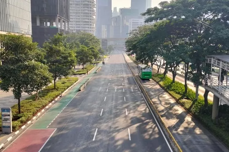 Foto kawasan Semanggi Jakarta yang sudah steril saat KTT ASEAN pagi ini. (istimewa)