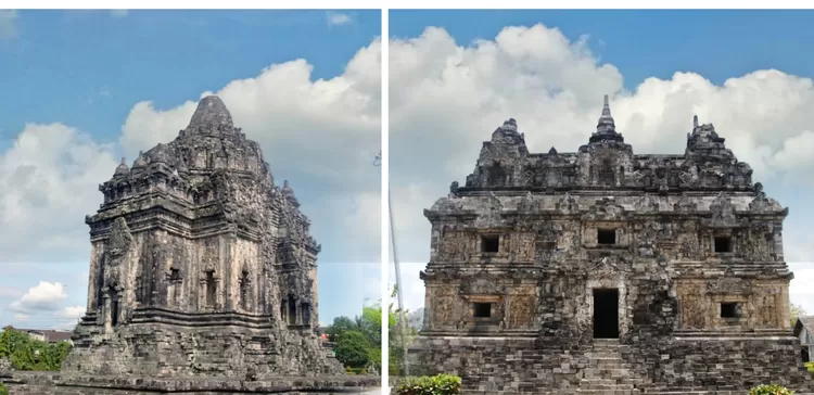 Kolase Candi Kalasan dan Candi Sari di wilayah Sleman, DIY