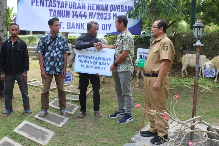 Penyerahan hewan kurban secara simbolis di Rumah Dinas Bupati Kulon Progo. (Amin Kuntari )