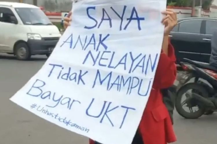 "Saya Anak Nelayan Tidak Mampu Bayar UKT," Protes Diam Mahasiswa Unhas Makassar yang Lagi Viral