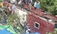 Innalilahi! Bus Tanpa Supir dengan 50 Penumpang Terjun ke Jurang Daerah Wisata Guci, Tegal
