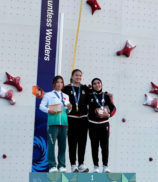 Desak Made Rita Kusuma Dewi sukses meraih medali emas pada nomor speed putri.