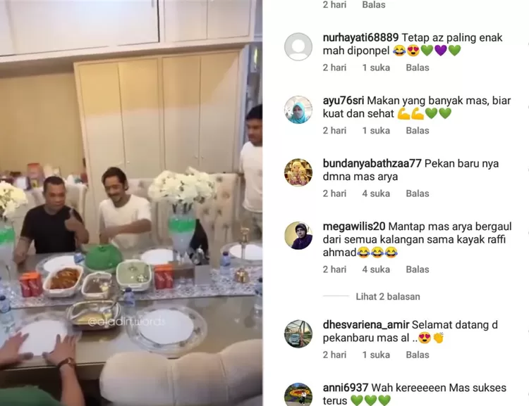 momen Arya Saloka makan malam bersama PJ Walikota Pekanbaru