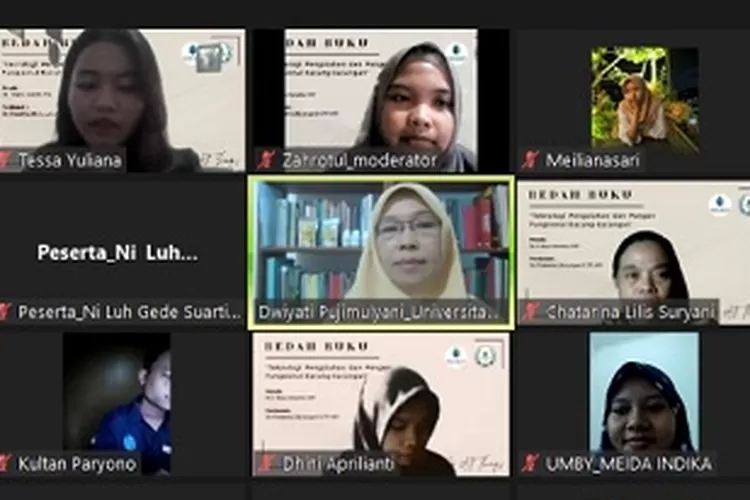 Pelaksanaan workshop dan bedah buku secara online yang diinisiasi Himatepa UMBY.  (Foto: Dok Humas UMBY)