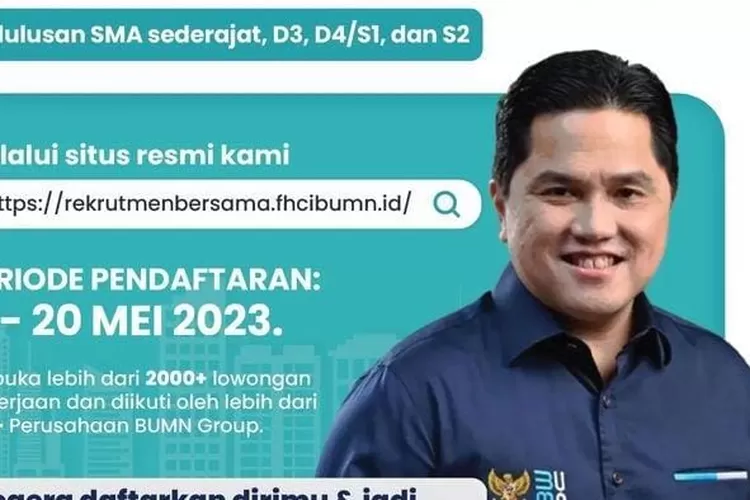 Tes online rekrutmen bersama BUMN 2023 apa saja? Cek di sini (Instagram fhci.bumn)